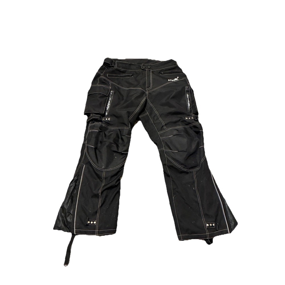 #HWK‎ Motorcycle Pants Men's 2XL Inseam 30 Black Cargo Mesh Lined Padded Pockets